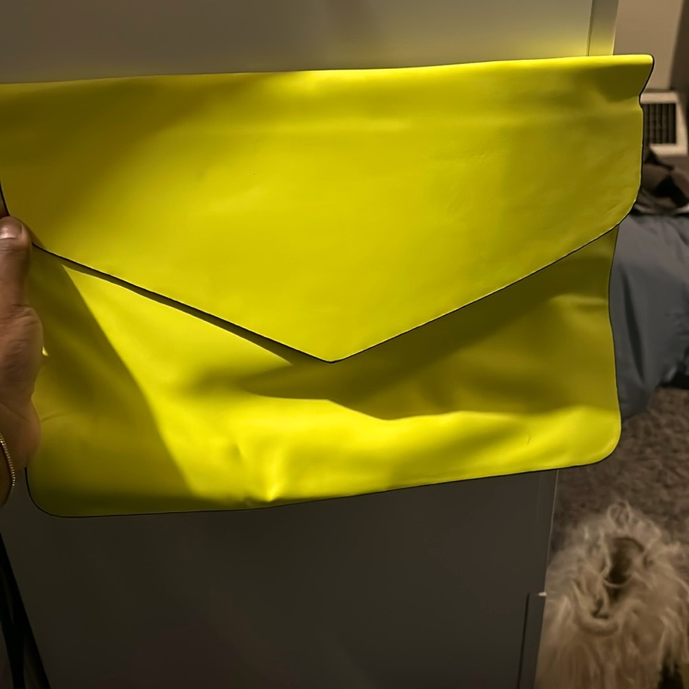 Envelope clutch neon yellow